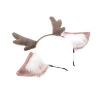 TOPBATHY Diadema Orejas de Ciervo y Cuernos de Ciervo Decoración Cabello para Fiestas de Rol Adorno Cabello de Fiesta