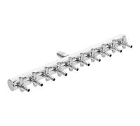 TOPBATHY Distribuidor de Aire para Acuario de Acero Inoxidable Palanca de Control de Flujo, 10 Vías, Compatible Tubos de Oxígeno de 8 a 4 Mm, Color Plata