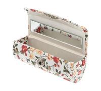 TOPBATHY Estuche para lápiz Labial con Espejo, diseño Floral Bordado Retro, Estuche portátil para Bolso, Blanco, Protege el pintalabios, para Maquillaje de Mujer