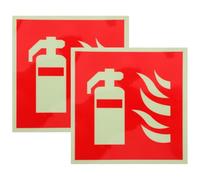 TOPBATHY Etiquetas Luminosas para Extintores 2 Unidades Autoadhesivas Señal de Advertencia Industrial Resistente Decoloración para Seguridad Oficinas Restaurantes y Áreas Comerciales