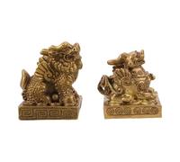 TOPBATHY Figura Decorativa Amuleto Que Atrae Dinero y Fomenta la Armonía en Latón Dorado de Pixiu Artesanía Moderna para Decoración del Hogar
