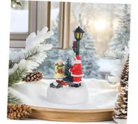 TOPBATHY Figurita Santa Claus Resina con Farola LED Batería Decoración de Mesa Navideña Luminosa para Festivo