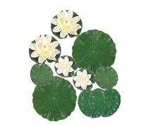 TOPBATHY Flores de Artificiales Flotantes y Almohadillas de Realistas para Estanques Acuarios y Decoración de Jardines para y Ambientación Acuática