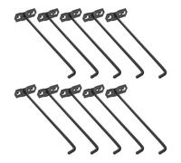 TOPBATHY Ganchos Cuadrados de Metal para Tableros Perforados, 10 Unidades, 6 Mm de Grosor, 20 Cm de Longitud, Soporte Resistente para Estantes Colgantes, Adecuado para Organización