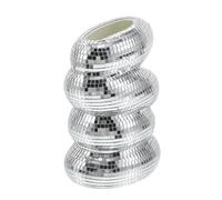 TOPBATHY Jarrón Espiral de Espejo Plateado, Florero Decorativo Resistente de Plástico Irrompible, Macetero Moderno para Decoraciones de Fiesta de Discoteca y Baño, Escultura Abstracta