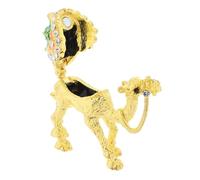 TOPBATHY Joyero Camello Decorativo Amarillo, Caja de Baratijas Bisagras, Estuche para Guardar Collares y Pulseras, Figura Étnica de Resina Incrustaciones de Gemas, Recuerdo para Hogar