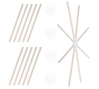 TOPBATHY Juego de 40 Palitos de Madera de 12 Cm para Manualidades DIY 5 Conectores Mandala de 8 Orificios, Varillas y Clavijas para Construcción Artesanal y Proyectos Creativos Educativo