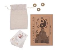 TOPBATHY Juego de Accesorios de Feng Shui para Principiantes del I Ching Cartas de Papel, Monedas Suerte y Guía de Interpretación para Adivinación y Prosperidad