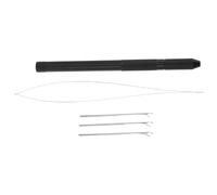 TOPBATHY Juego de Agujas de Crochet para Extensiones de Cabello con Mango de Aluminio Negro Herramienta para Abalorios y Trenzas 3 Puntas Intercambiables Kit Profesional para Cuidado y