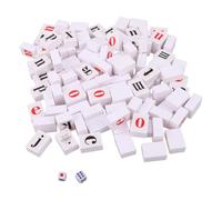 TOPBATHY Juego de Mahjong Educativo en Español Estudiantes Fichas Temáticas de Plástico y Papel, Adecuado para Reuniones Familiares y Juego Interactivo de Memoria