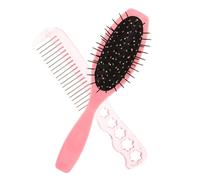 TOPBATHY Juego de Peines para Cabello Rosa 2 Piezas, Peine de Acero Pequeño y Cepillo de Paleta Cojín de Aire, para Mujeres, Desenredante para Cabello Grueso y Mojado, Cuidado Profesional