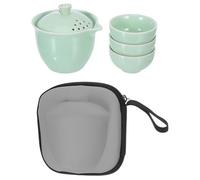 TOPBATHY Juego de tetera de kung-fu de viaje: mini tetera portátil de kung-fu gaiwan de porcelana china con bolsa para negocios, oficinas, fiestas al aire libre.