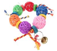 TOPBATHY Juguete Masticable para Loros y Pájaros Grande de Ratán Natural, Bola Trenzada Resistente para Morder, Accesorios para Jaula de Pájaros, Juguete Interactivo para Aves en Busca