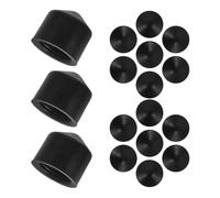 TOPBATHY Kit 20 Copas de Pivote para Ejes de Longboard 18mm PU Negro, Bujes de Repuesto para Hardware de Patineta, Accesorios para Skate 7 Pulgadas, Estabilidad y Absorción de