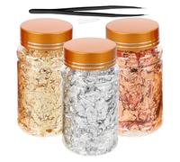 TOPBATHY Kit de Accesorios para Manicura DIY con Láminas Metálicas Doradas Plateadas y Rosa Incluye Pinzas de Hierro Material Seguro y Duradero para Decoración de Uñas Casa