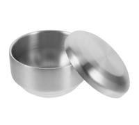 TOPBATHY Kit de Cuenco de Afeitar de Acero Inoxidable con Tapa, Bol para Brocha de Afeitar, Accesorio para Afeitado Masculino Fácil de Limpiar, Adecuado para Uso Hogar