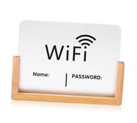 TOPBATHY Letrero De Contraseña De WiFi Acrílico Soporte De Madera 12x16cm Letrero De WiFi para Negocios