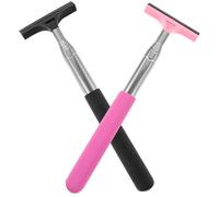 TOPBATHY Limpiaparabrisas para Limpieza Segura Durante la Conducción de Espejo Retrovisor para Coche Portátil y Ligero Acero Inoxidable y Goma, Pack de 2 Unidades