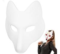 TOPBATHY Máscara de Material Color Claro Forma Animal Estilo Japonés, Cómoda para Cosplay y Fiestas de Halloween, Máscara Vacía para Pintar y Personalizar