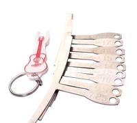 TOPBATHY Medidores de Radio de Diapasón para Guitarra 9 Piezas de Metal con Marcas Grabadas Herramienta Profesional de Luthier para Calibrar Puentes Incluye Llavero Color Aleatorio