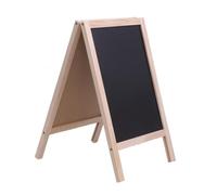 TOPBATHY Mini Pizarra de Madera Caballete Doble Cara, Diseño de Soporte Trípode Práctico y Resistente para Barra de Bar y Decoración Color Aleatorio