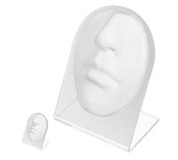 TOPBATHY Modelo de Cara Flexible para Exhibición y Práctica de Perforación de Nariz, 1 Unidad, Tamaño Natural, Silicona de Color Claro, con Soporte, para Entrenamiento de Piercing
