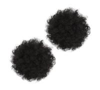 TOPBATHY Moño Afro Rizado Recogido 2 Piezas 15 Cm Fibra Sintética Alta Temperatura Extensiones De Cabello Para Mujer Fiesta Tocado Ligero