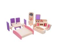 TOPBATHY Muebles para Casa de Muñecas de Madera Miniatura Fácil Montaje Diseño Infantil Variedad de Domésticas Kit DIY para Fomentar Creatividad y Habilidades Sociales