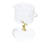 TOPBATHY Olla De Vidrio Para Estofado Con Doble Asa 14 Cm, Vidrio De Borosilicato, Tapa Incluida, Uso Doméstico Fideos Instantáneos, Utensilio De Cocina Versátil Para Hogar y Restaurante