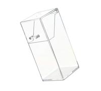 TOPBATHY Organizador de Cosméticos Acrílico Transparente Bote para Brochas Tapa Antipolvo Resistente al Agua Corrosión Bolsa de Perlas Blancas para Almacenamiento de Escritorio