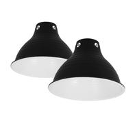TOPBATHY Pantalla De Luz para Reptiles Cubre Lámpara Calefactora Reflectante Negro y Blanco 5,5 Pulgadas para Terrarios Hábitat Reptil Mascotas