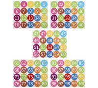 TOPBATHY Pegatinas de Números Redondos Impermeables de PVC Etiquetas Adhesivas Símbolos Numéricos de Colores Vivos Paquete de 5 Hojas 1-100 Ideales para Educación Infantil