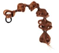 TOPBATHY Peluca de Cabello Trenzado Burbuja 1 Unidad Tamaño Natural Color Marrón Claro Extensión Decorativa para Mujer Niñas Uso Diario con Cinta Cabello