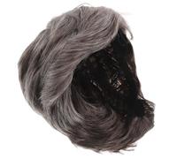 TOPBATHY Peluca Sintética Gris para Hombre 1 Unidad Corta Parte Inclinada Aspecto Natural Cómoda para Fiestas y Cosplay