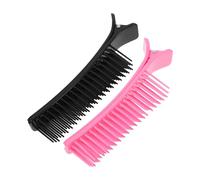 TOPBATHY Pinzas Cabello Negro y Rosa para Peinar y Seccionar, 2piezas de Plástico Firmes y Que No Dañan el Cabello, Ideales para Decoración y Obsequio
