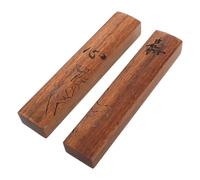 TOPBATHY Pisapapeles de Madera Maciza para Caligrafía China, Tamaño Compacto 1,4 X 7,1 Pulgadas, Diseño Antideslizante Veta Natural, 2 Piezas para Estudio, Dibujo y Actividades Artísticas