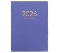 TOPBATHY Planificador de Agenda Diaria Piel Sintética PU con Papel Inglés Cuaderno Académico para Estudiantes y Profesores Organizador Personal con Amplio Espacio para Notas