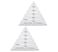 TOPBATHY Regla de Acolchado Triangular Equilátera de 60° Transparente, 2 Unidades, Plantilla Acrílica para Patchwork DIY y Corte de Tela en Costura y Manualidades