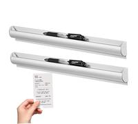 TOPBATHY Soporte Adhesivo para Organización y Gestión Fácil de Pedidos para Tickets de Restaurante de Aleación de Aluminio, Montaje en Pared, 2 Piezas en Cocina Comercial