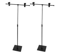 TOPBATHY Soporte Ajustable en Forma de T para Pancartas de Mesa, 2 Piezas Metálicas Negras, Porta Carteles para Escritorio y Mostrador, Soporte para Letrero Portátil y Exhibición Comercial