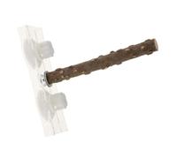 TOPBATHY Soporte para Loros Ventosa Fuerte, Puesto de Entrenamiento para Pájaros Pequeño y Mediano, Madera de Huajillo Natural, 25 Cm, Accesorio Portátil para Jaulas en Hogar, Coche