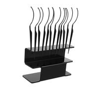 TOPBATHY Soporte Para Pestañas Postizas y Organizador De Extensiones 1 Unidad Con 12 Varillas Negras Para Almacenamiento Profesional y Exhibición Salones De Belleza