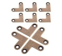 TOPBATHY Soportes de Esquina Metálicos en L de Cobre Macizo 90° 25x25 Mm, Juego de 10 Piezas para Refuerzo y Reparación de Muebles, Marcos y Estantes, Soporte Plano Angular para Bricolaje