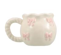TOPBATHY Taza de Cerámica Creativa Lazo 3d, Uso en Oficina y Hogar | Blanco, Capacidad Moderada, Estilo Único y Bonito, Obsequio para Familia y Amigos