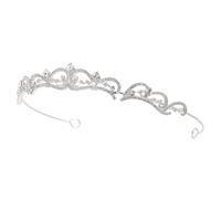 TOPBATHY Tiara Nupcial de Barroca Gemas de Imitación Diadema para Mujer Color Plateado Accesorio Cabello Adecuado para Bodas Novias y Damas de Honor