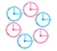 TOPBATHY Transportador de Ángulos 360 Grados Brazo Oscilante 6 Piezas 3 Azul 3 Rosa Herramienta de Medición Precisa para Dibujo Técnico y Uso Escolar