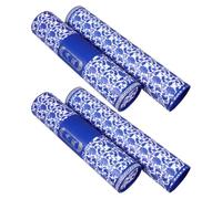 TOPBATHY Tubo Telescópico para Almacenamiento de Dibujos y Pósteres, Estuche Cilíndrico de Papel Ajustable para Obras de Arte, Diseño Azul y Blanco Estilo Porcelana, Pack 2 Unidades