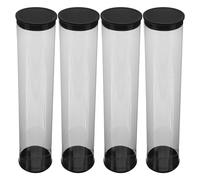 TOPBATHY Tubo Transparente para Balones de Golf 4 Unidades 22X45 CM Contenedor Plástico Organizador Portátil con Tapa para Exhibición y Almacenamiento en Hogar y Campo de Golf