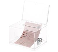 TOPBATHY Urna para Donaciones y Rifas Acrílica Transparente Ranura y Cerradura Caja Compacta para Sugerencias y Votaciones Oficinas y Eventos Benéficos