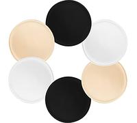 TopBine 3 pares de insertos redondos suaves para sujetador, almohadillas extraíbles para sujetadores deportivos, Beige/Negro/Blanco, L